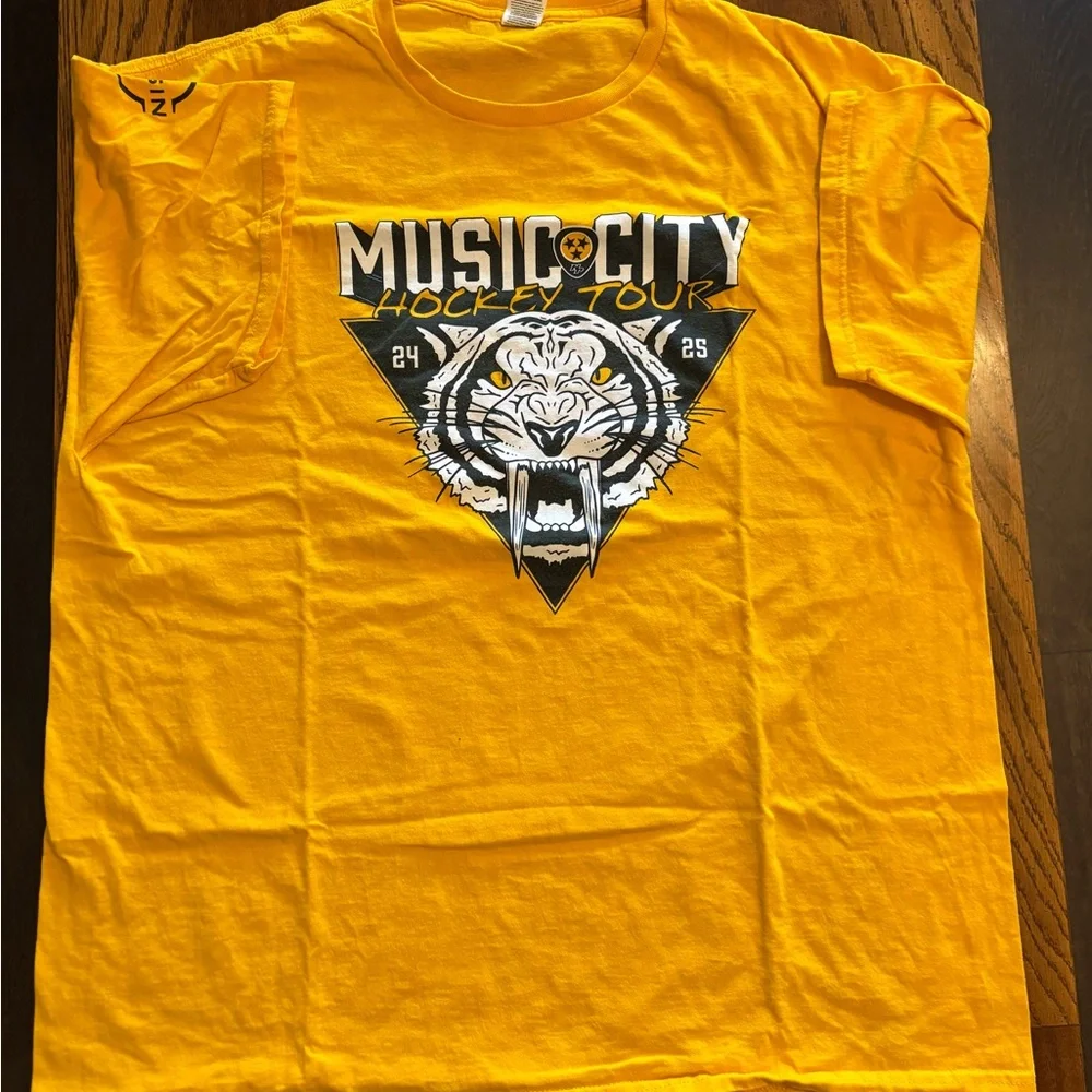 Hanes Bright Yellow Cotton Tee - Picture 2 of 4